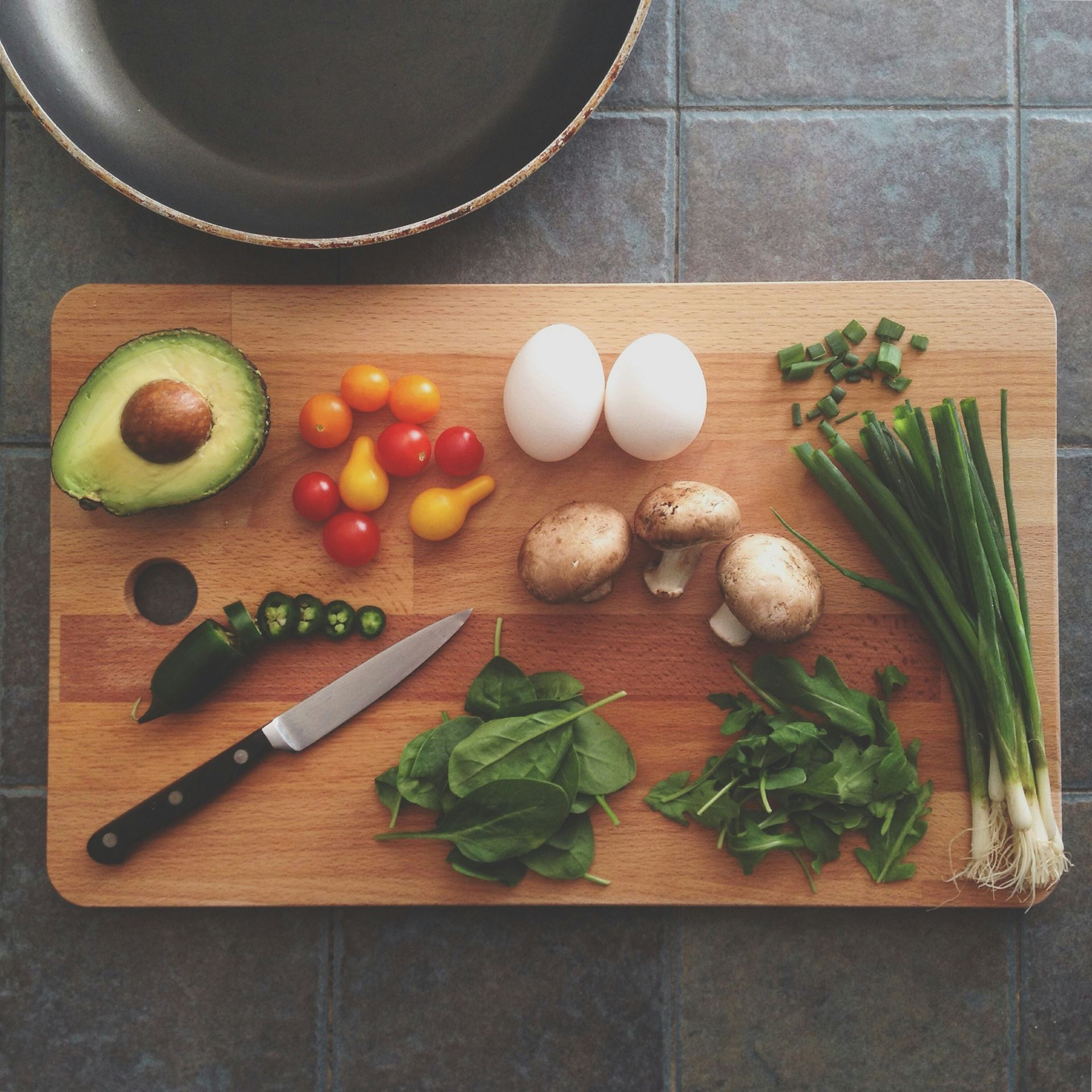 healthy food on a chopping board