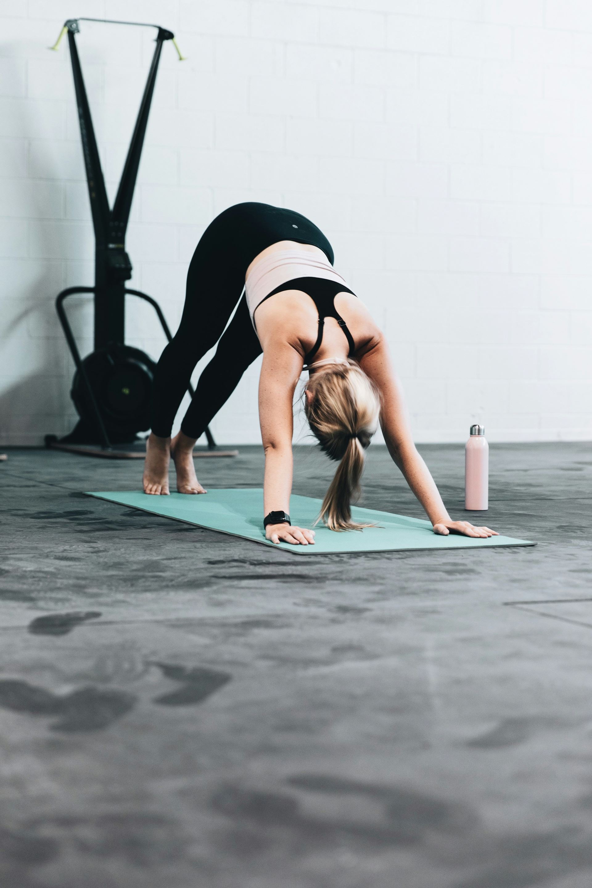 A lady doing yoga